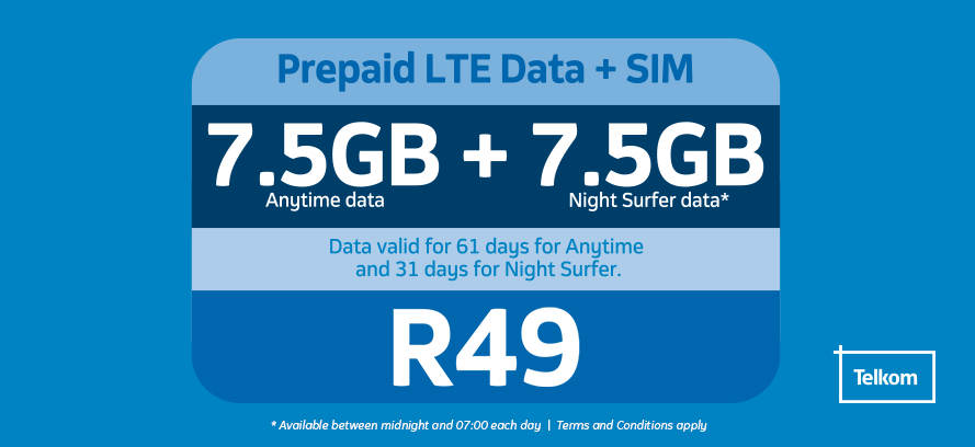 Prepaid & Contracts - SIM Only + 15GB Telkom Data Bundle was listed for ...